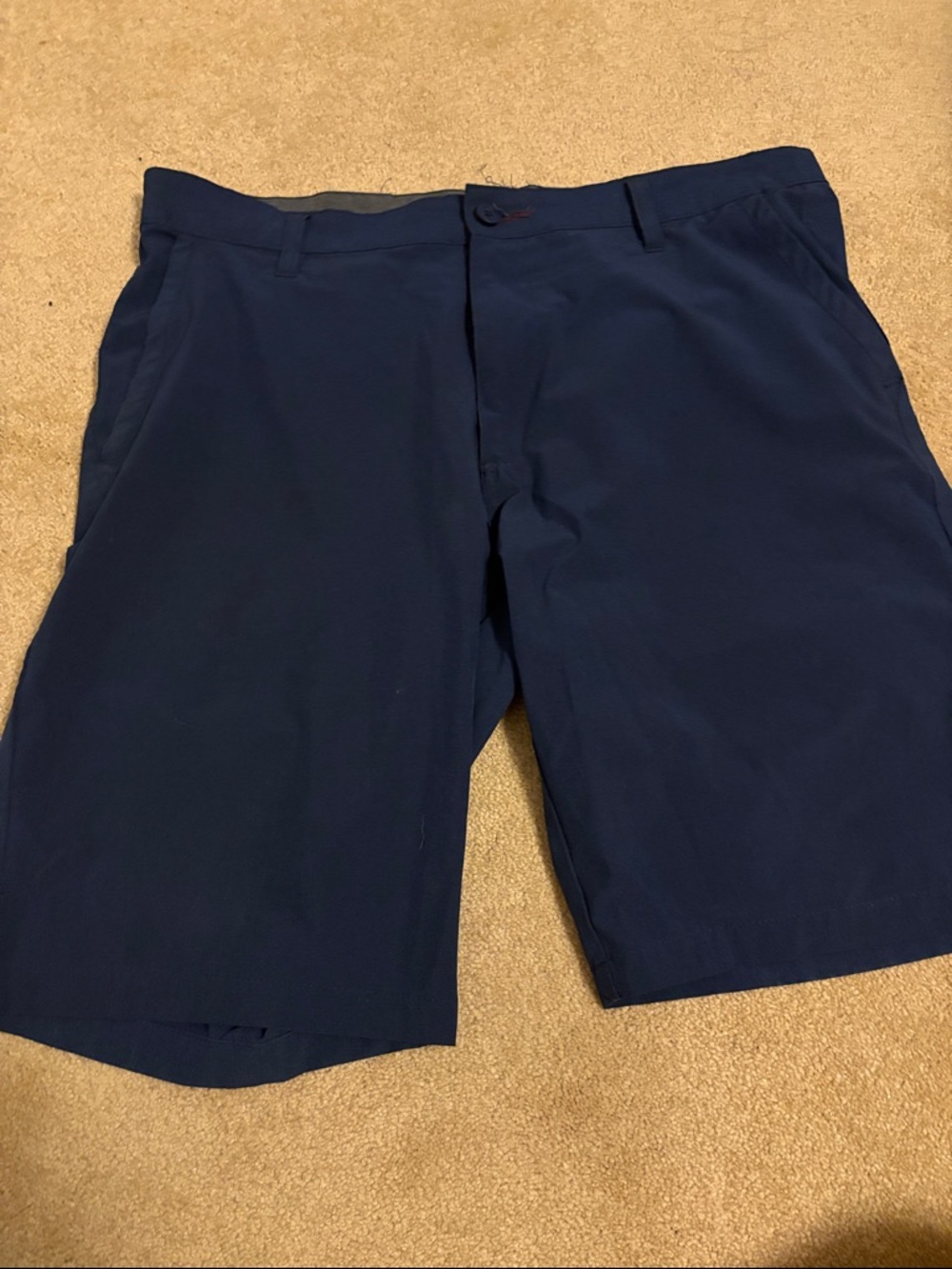 burnside Navy Flat-Front Men's Shorts